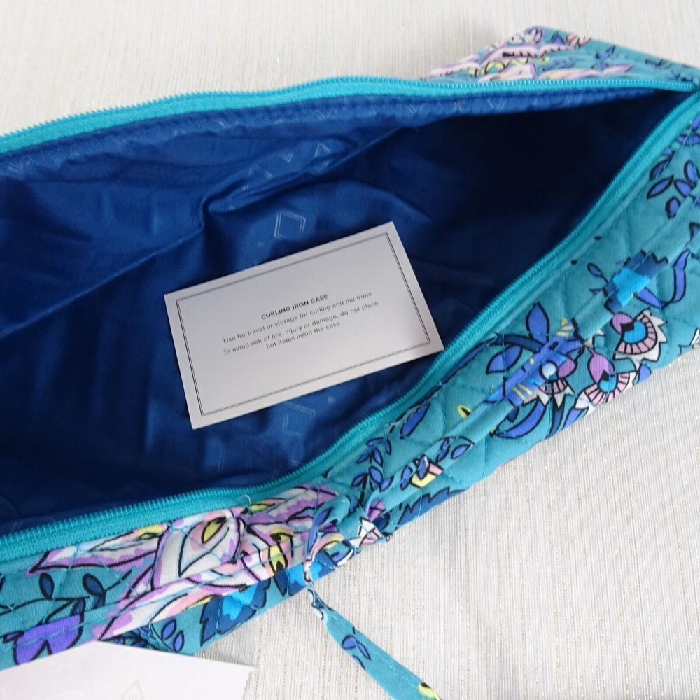 Vera Bradley Curling & Flat Iron Cover Factory Style Cotton PEACOCK GARDEN NWT - Picture 4 of 9